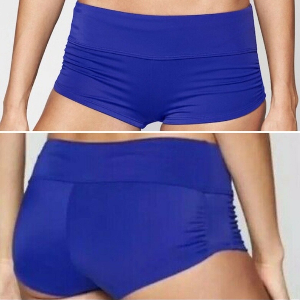 NWT ATHLETA SHIRRED SWIM SHORTS (S)